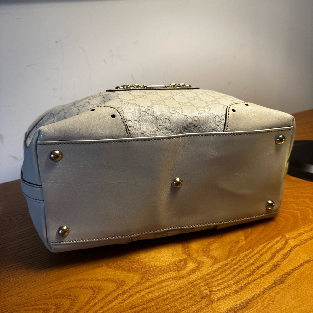 Gucci Cream Leather Punch Tote - Picture 8 of 13